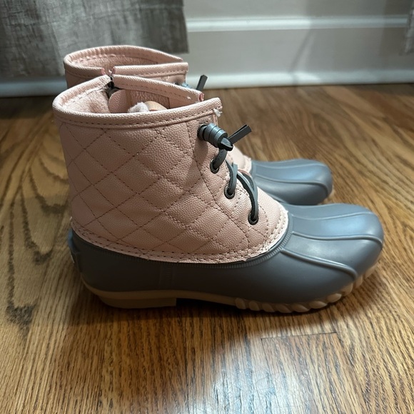 Nautica Duck Boots Rain Boots Pink Grey Gum Sz 6 excellent like new condition - Picture 1 of 4